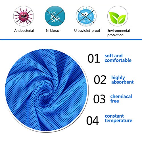Willceal Cooling Towel, Cool Towel for Instant Cooling Reliefï¼Œ40" 12"ï¼Œfor Sports, Workout, Travel, Fitness, Gym, Yoga, Pilates, Camping & More (Sky Blue)