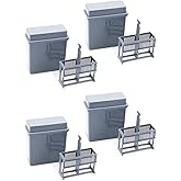 QWORK Microscope Slides Staining Jar and Rack, 24-Slots, 4 Pack, Grey