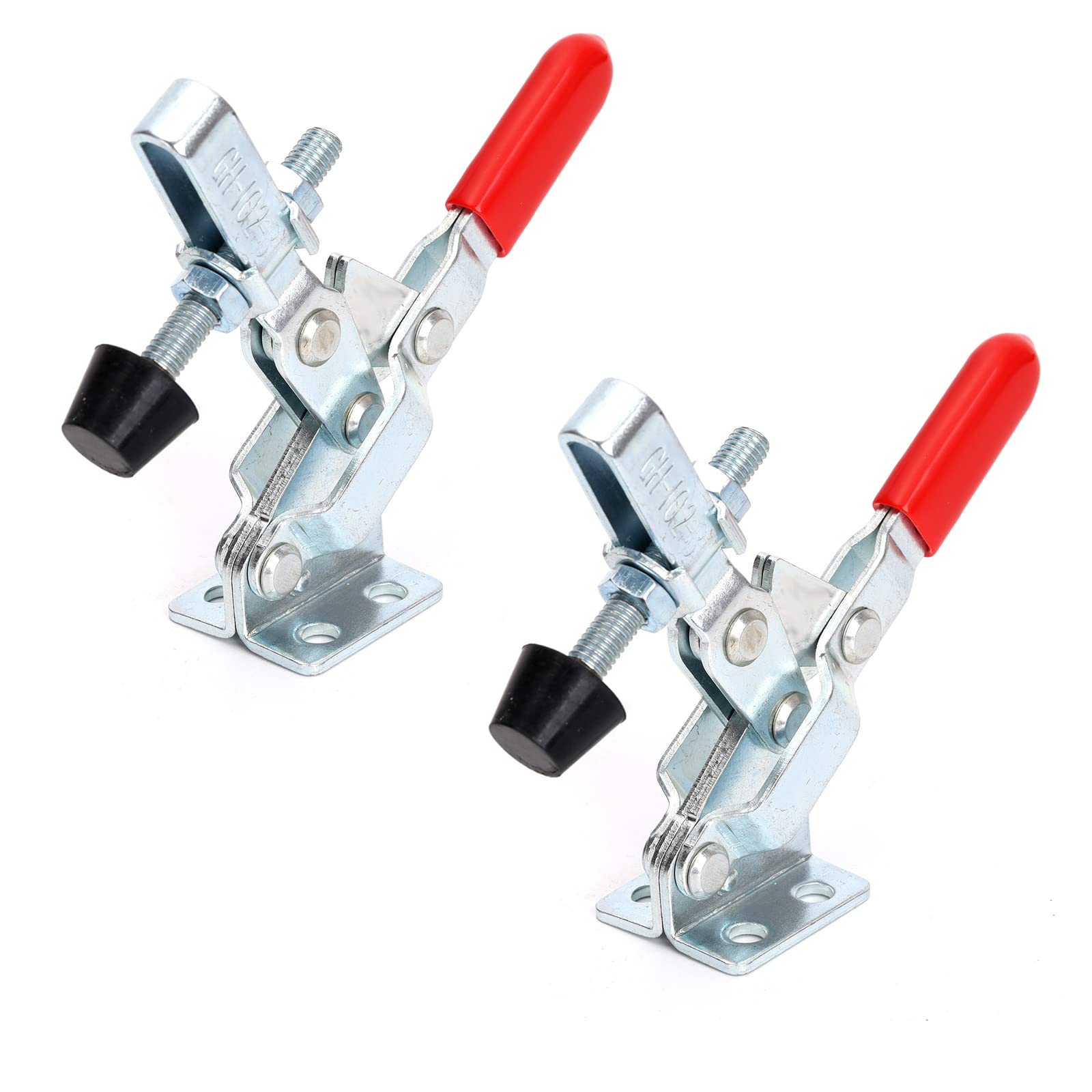 Ruimou 2Pcs Heavy Duty Vertical Quick Release Clamp Tool 100kg 220lbs Fixed Toggle Clamp for Woodworking, Welding, Repair Bench (2pcs-GH-102-B)