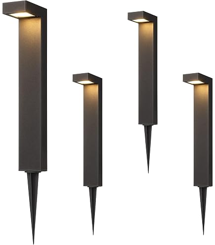 VENUS MANUFACTURING Low Voltage Outdoor Pathway Lights 6 Pack Square Bollard Path Lights LED Landscape Lighting 0.6W 3200K Warm White Light For Walkway Yard Backyard Lawn Garden Decorative