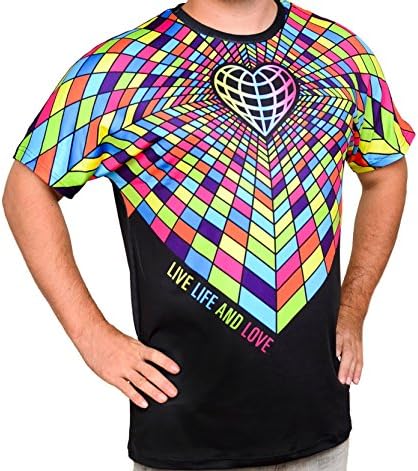 Higher Mind Designs Rave Wear T-Shirt - Live Life And Love (Large)