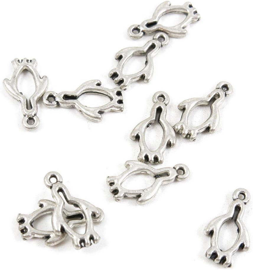 60 PCS Antique Silver Tone Jewelry Making Charms Crafting Wholesale Supplier G3VY9V Penguin