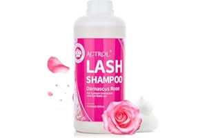 ACTROL Eyelash Extension Cleanser Rose 1L Natural Lash Extension Shampoo Professional Eyelid Foaming Cleanser Paraben & Sulfate Free Non-lrritating with Salon and Home Care