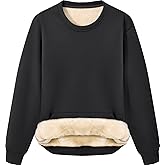 Peakwell Women's Fleece Sherpa Lined Sweatshirts Crewneck Warm Winter Pullover Long Sleeve Tops