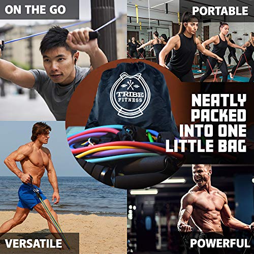 TRIBE Resistance Bands Set and Weights for Exercises I Exercise Bands