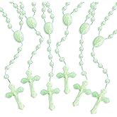 NCPLYGOU 100 Pcs Plastic Rosary Bulk, 17 Inch Plastic Rosary, Church Prayer Beads Catholic Necklace Easter Gifts