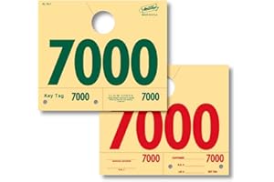 Versa-Tags Automotive Service Dispatch Numbers, 1000 Pre-Numbered Hang Tags, Cardstock, Red-Green, RL78 Style, 3-Part System for Keys, Mirror, and Claim Checks