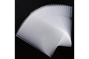 50 Pcs A4 Cut Flush Folder Plastic Transparent File Cover Clear Plastic Wallets for File Storage Paper Organization