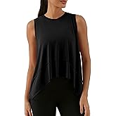 ODODOS Modal Soft Sleeveless Crop Top for Women Athletic Tee Gym Workout Cropped Yoga Tank