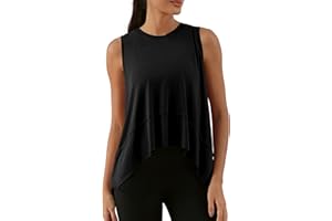 ODODOS Modal Soft Sleeveless Crop Top for Women Athletic Tee Gym Workout Cropped Yoga Tank