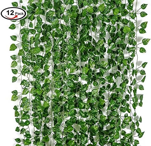 ESPOUS 79 Feet Artificial Hanging Plants Artificial Lvy Leaf Garland Home Garden Wall Wedding Party Decoration