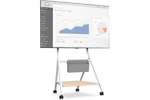 FITUEYES Design Mobile TV Cart with Gift Box Portable Outdoor Rolling TV Stand for 46-65 Inch TV, 10-Level Height Adjustable 