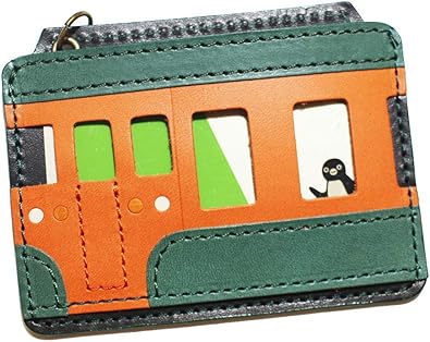 Amazon Crafta 電車パスケース 緑 オレンジ Crafta 定期入れ