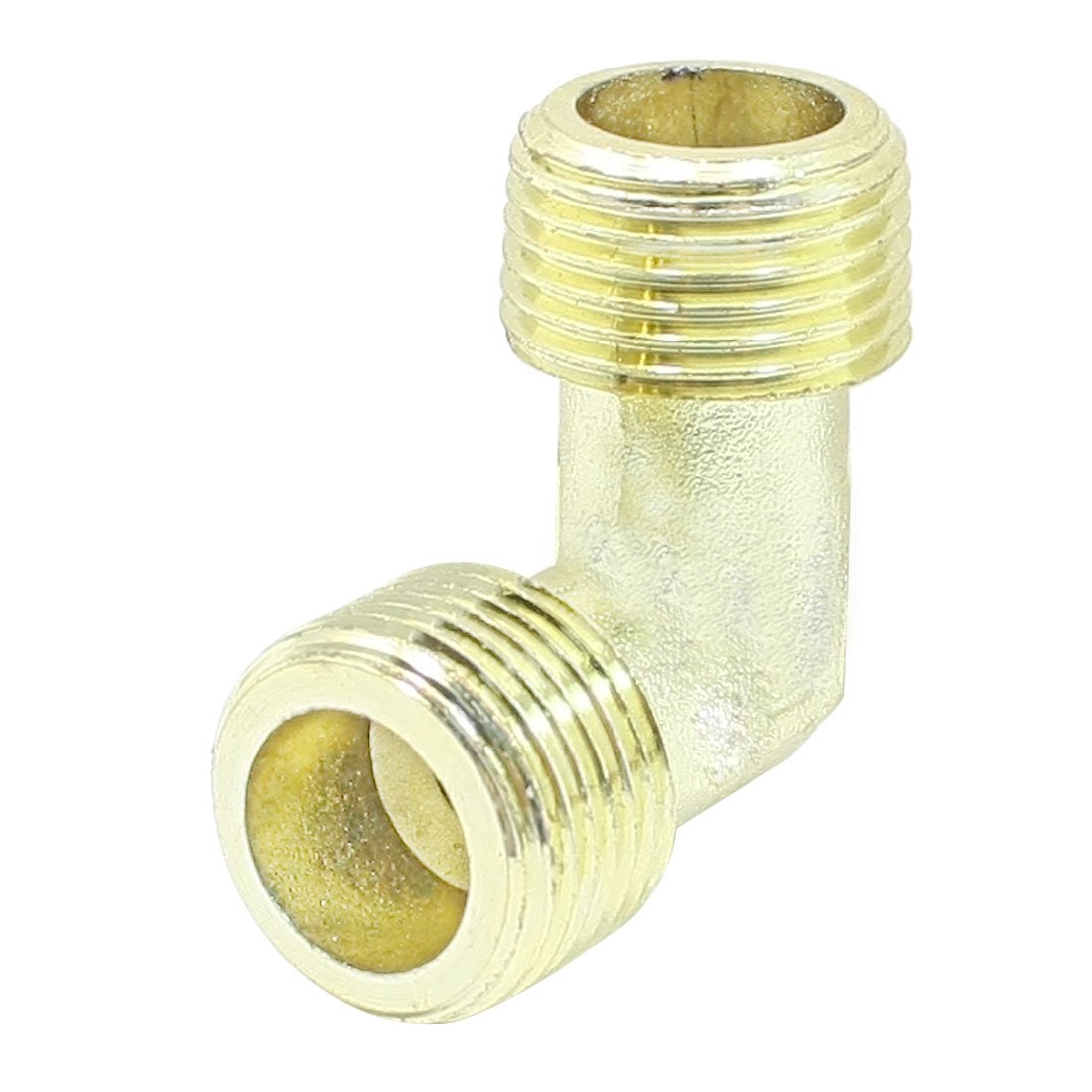 sourcingmap Gold Tone 16.5mm Dia 90 Degree Male Elbow Connector for Air Compressor