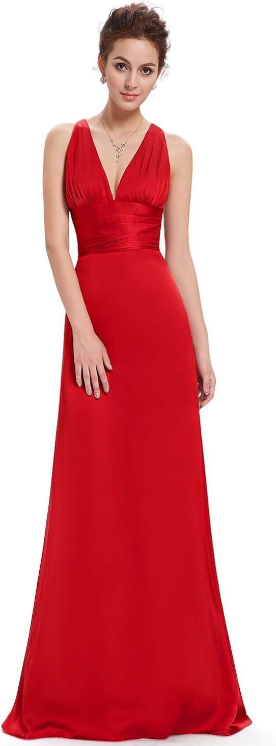 HE09008RD06, Red, 4US, Ever Pretty Red Bridesmaid Dresses