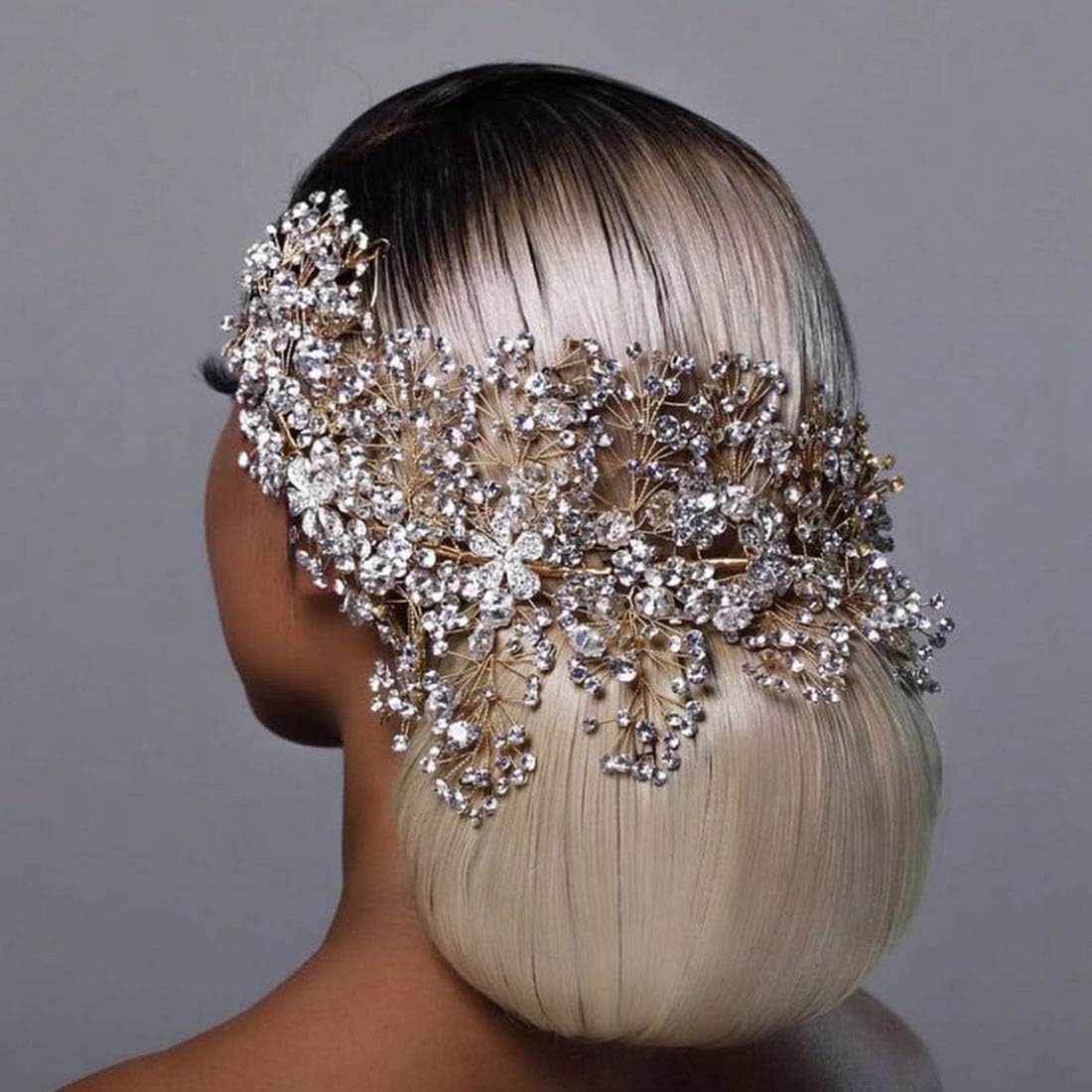 ULAPAN Gold Bridal Hair Accessories Rhinestone
