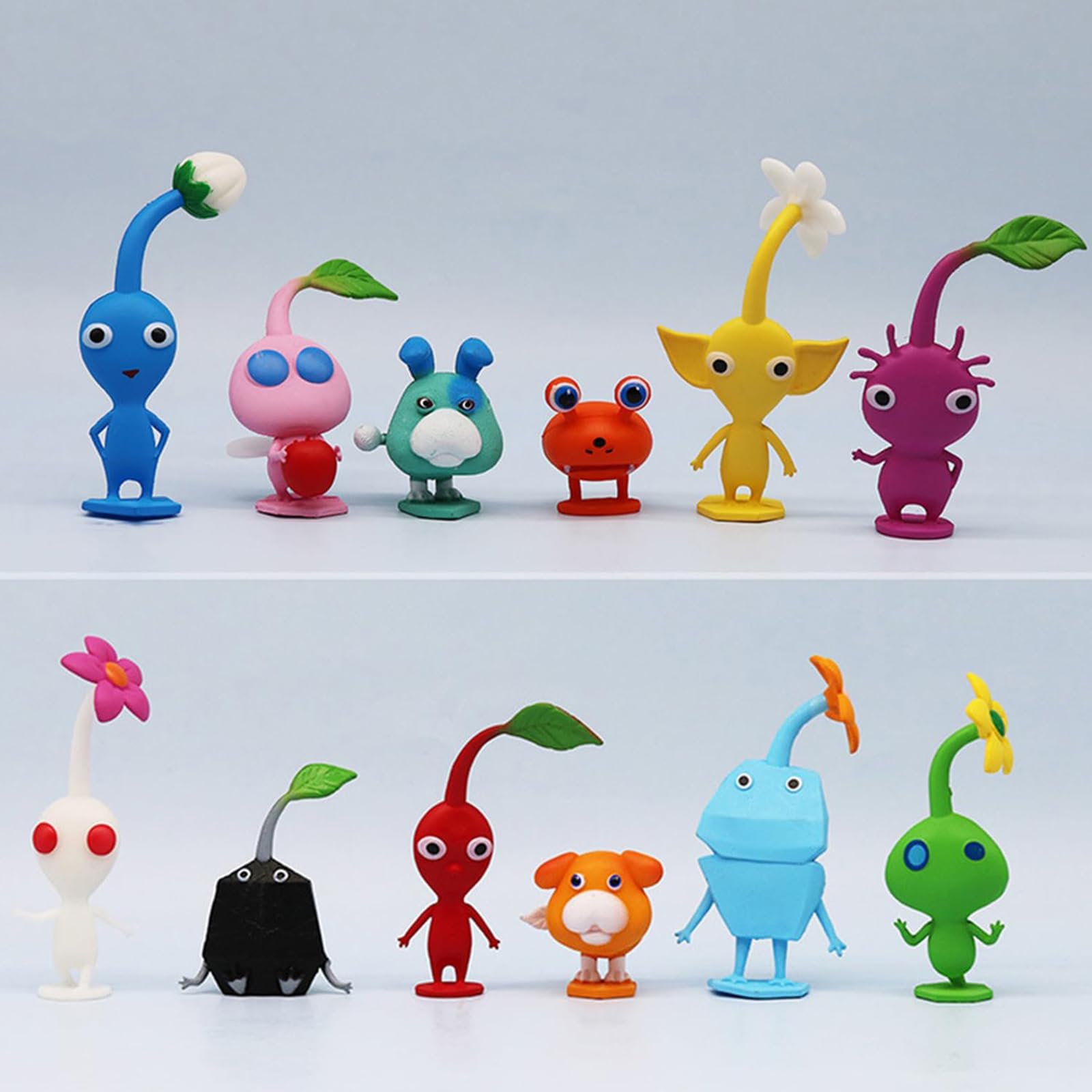 YZR 12pcs Pikmin Action Figures, Pikmin Collection Dolls Set Cake Toppers for Kids Adults Fans，1.57-4inchs