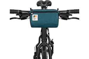 Oso Supply Co - Bike Handlebar Bag – Waxed Canvas Exterior with Quick-Access Waterproof Zipper, Side Mesh Pockets and Spacious Storage – Ideal for Cycling, Commuting and Adventure Rides (Navy Blue)