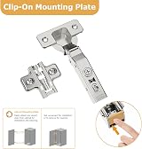 Furniware 2 Pcs Soft Close Cabinet Hinge 110° 35mm Concealed Kitchen Hinge view 6