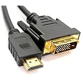 kenable DVI-D 24+1pin Male to HDMI Digital Video Cable Lead GOLD 2m