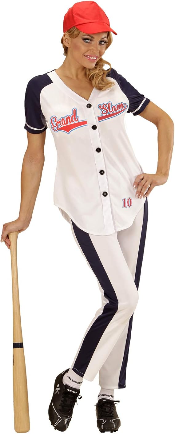 Ladies BASEBALL GIRL Costume for USA Sport Rounders Fancy Dress Outfit