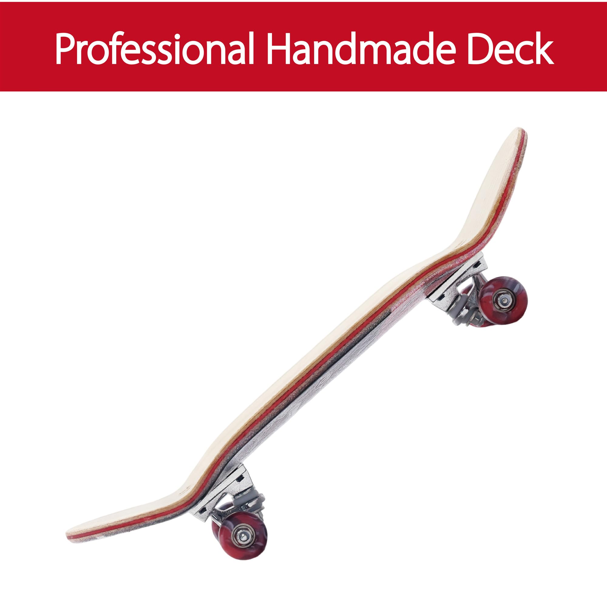 Pro Fingerboard 34mm Wooden Board Professional Finger Skateboard Trucks CNC Swirl Wheels (Death)