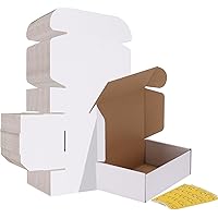HORLIMER 9x6x3 Shipping Boxes Set of 30, White Corrugated Cardboard Mailer Box for Packing Small Business