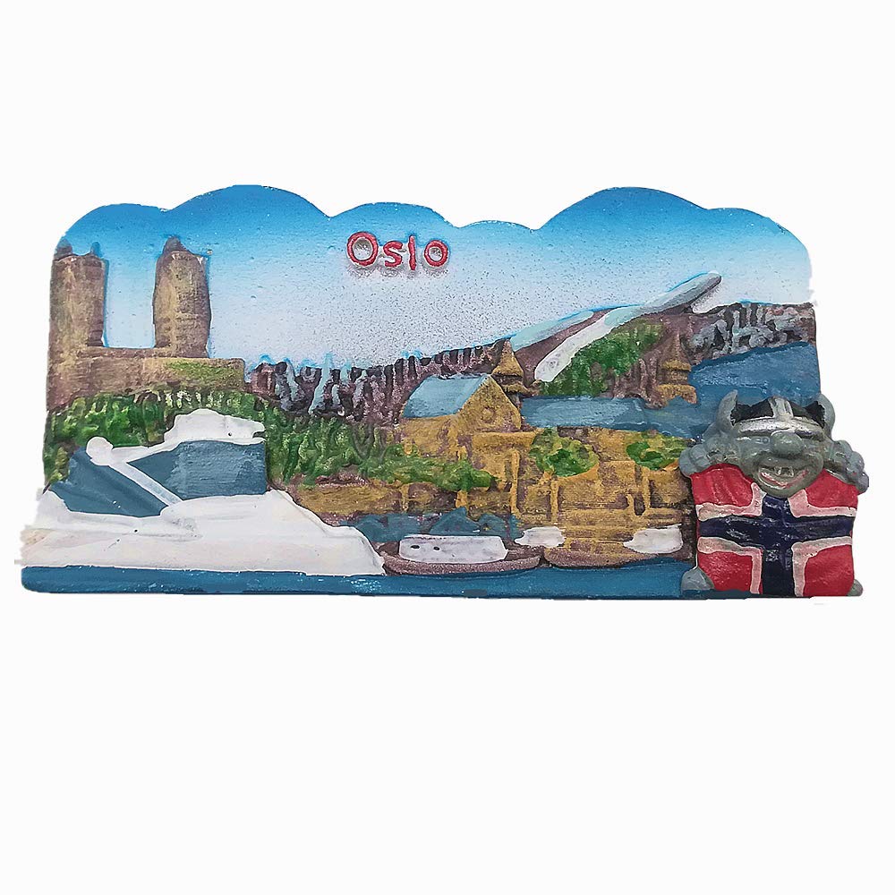 3D Oslo Norway Souvenir Fridge Magnet,Home & Kitchen Decoration polyresin Craft,Oslo Norway Refrigerator Magnet