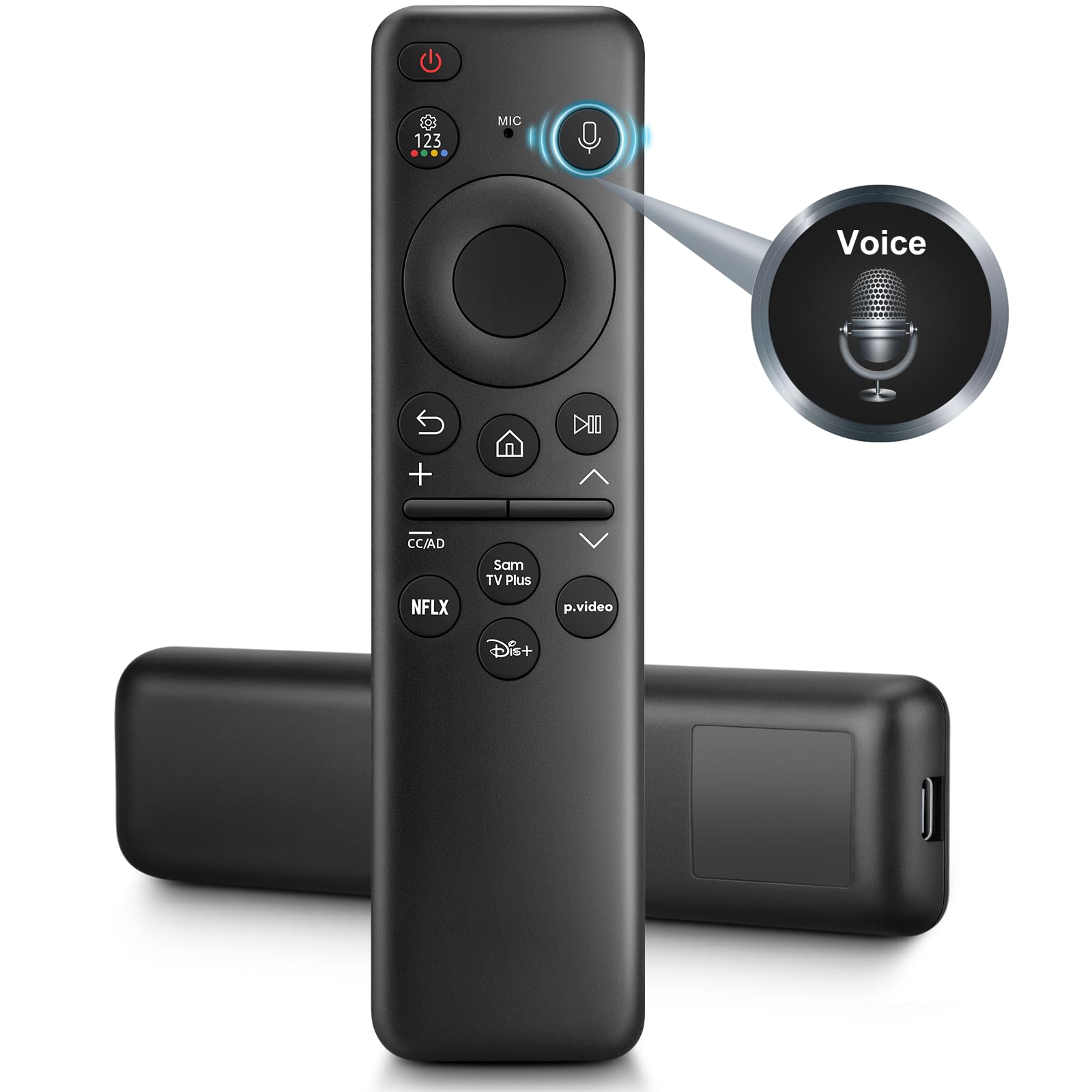 Photo 1 of Rechargeable Voice Remote for Samsung OLED Neo QLED Crystal UHD Frame Solar CU8000 DU8000 CU7000 DU7200 Q60C/D Q70C/D Q80C/D QN85C/D QN90C 4K 8K Smart TV Remotes Control Replacement BN59-01432A