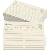 JOETMAE 50PCS Minimalist Retro Flower 4&times;6 Recipe Cards - In Double Sided | Blank|Thick Card stock|Minimalist Flower Design|For Bridal Shower Wedding Baby Shower Kitchen Diaries Banquet Preparation