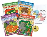 AoneFun Set of 4 Books - Paint with Water Books for Toddlers - Paint with Water Books for Kids - Paint with Water Coloring Books - Bulk Value Variety Pack