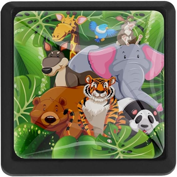 Canguro oso Perillas de los cajones manijas de cajones cuadrados vidrio