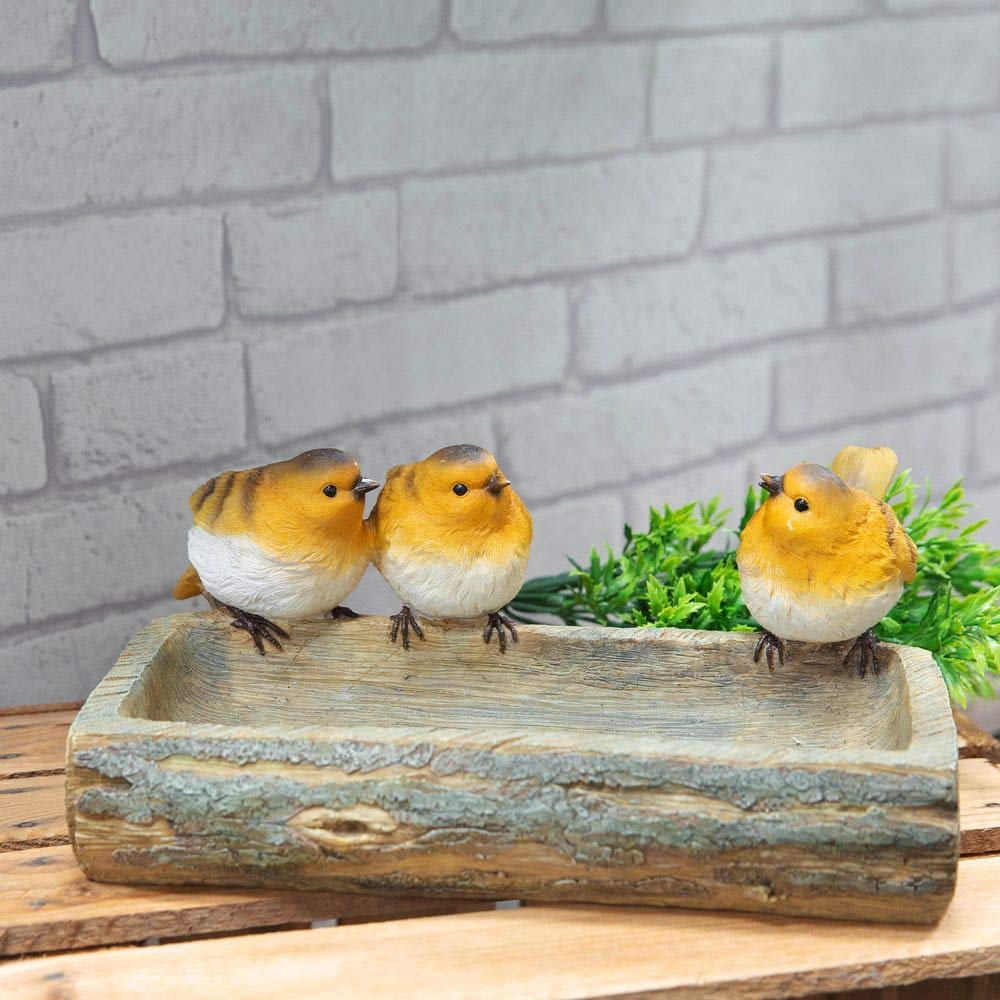 Country Living Hand Painted Robin Bird Bath