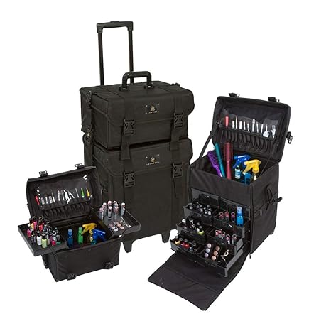 LUVODI®Kosmetikkoffer Trolley 2 in 1 Make up Trolley multifunktional Visagisten Kosmetikkoffer Ausstellung Organizer mit abzi