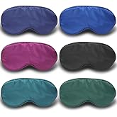 Hochoek Silk Sleep Mask 6 Pack - Soft, Breathable, Reduces Puffy