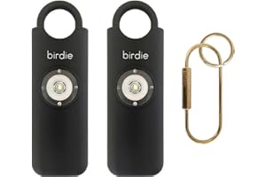 SHE'S BIRDIE She’s Birdie–The Original Personal Safety Alarm for Women by Women–Loud Siren, Strobe Light and Key Chain in a Variety of Colors (Charcoal, 2 Pack)