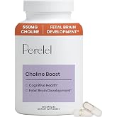 Perelel Womens Prenatal Choline to Support Baby's Cognitive Function | Choline for Prenatal, Postpartum &amp; Breastfeeding to Support Throughout Pregnancy &amp; Early Childhood, Non-GMO, 60 Capsules