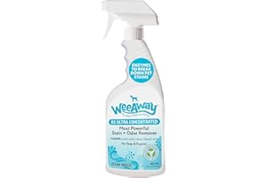 Wee Away X2 Ultra Concentrated Pet Stain and Odor Remover, Enzyme Cleaner for Dog Urine and Poop Carpet & Furniture Safe, Pet Urine Odor Eliminator Spray (Ocean Breeze 16 oz)