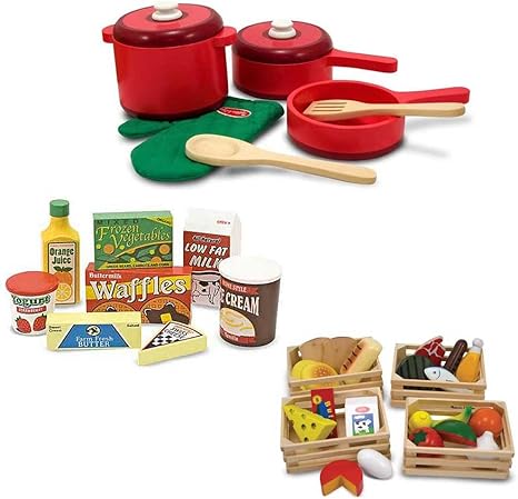 melissa & doug wooden kitchen accessory set