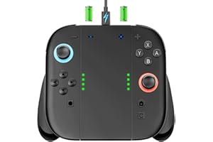ZRZLMVP Switch 2 JoyCon Charging Grip Built-in 2000mAh Rechargeable Battery, Ergonomic Controller Charger Handle for Nintendo Switch 2 JoyCon 2, Magnetic Joy-Cons 2 Holder Grips for Playing While Charging