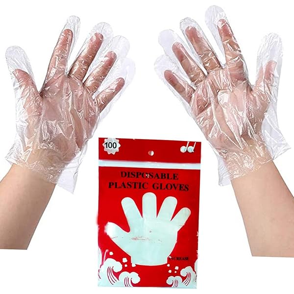 Lot De 200 Gants Jetables En Plastique épais Avec Boîte, Pour Le Nettoyage, La Cuisine, Le Barbecue, Le Traitement Des Cheveux (transparents