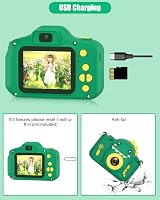 Hangrui Kids Camera 20MP Dual Lens 2.0'' IPS Screen 1080P 32GB Green view 7