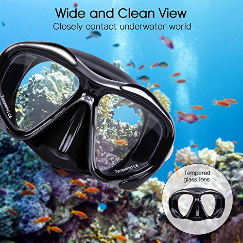 Teyo Diving Mask,Panoramic Scuba Diving Mask for Snorkeling Freediving Diving Dive Mask for Women and Men or Kids