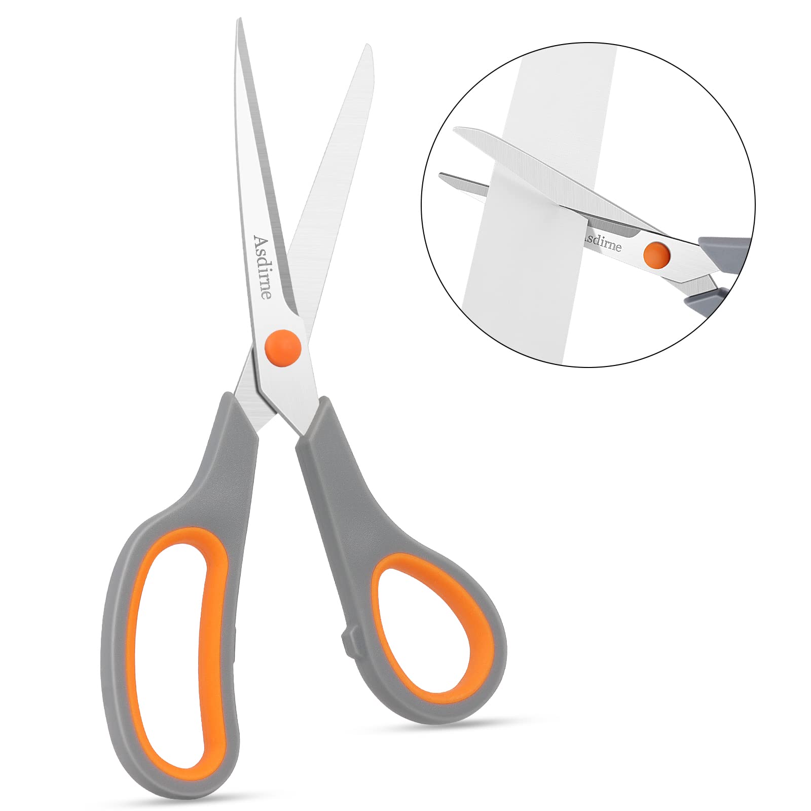 Scissors Set of 4, Premium Stainless Steel Razor Blades, Ergonomic Semi-Soft Rubber Grip, Suitable for School, Office and Family Daily Use, 9.6''/8.5''/6.4