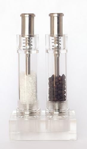 Grind Gourmet Pump & Grind Salz-/Pfeffermühle – Edelstahl, Elektrisch, Mit Druckknopf