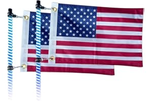 CEZELUX 2 Pack American Flags, Offroad Flags for Whip Lights or Antenna Flag Poles, 12" x 18" Double Sided Whip Lights Accessories, America Whips Flags for UTV ATV Can-Am Polaris RZR SXS Boats Ulti Offroad (American Flag 2 Pack)