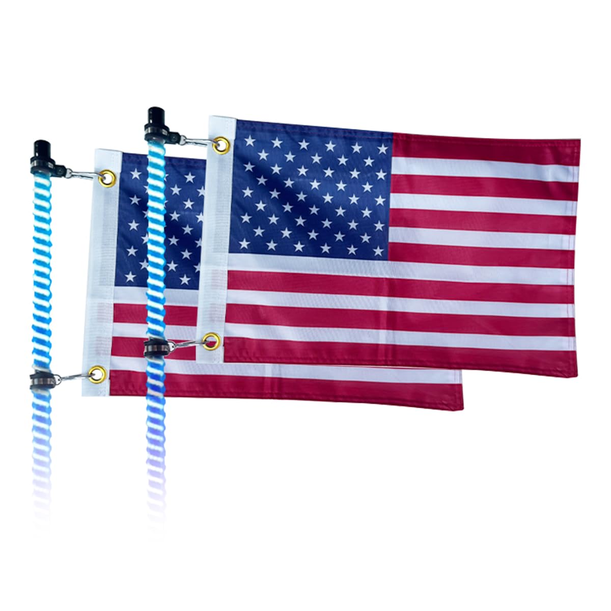 Photo 1 of 2 Pack American Flags, Offroad Flags for Whip Lights or Antenna Flag Poles, 12" x 18" Double Sided Whip Lights Accessories, America Whips Flags for UTV ATV Can-Am Polaris RZR SXS Boats Ulti Offroad (American Flag 1 Pack)