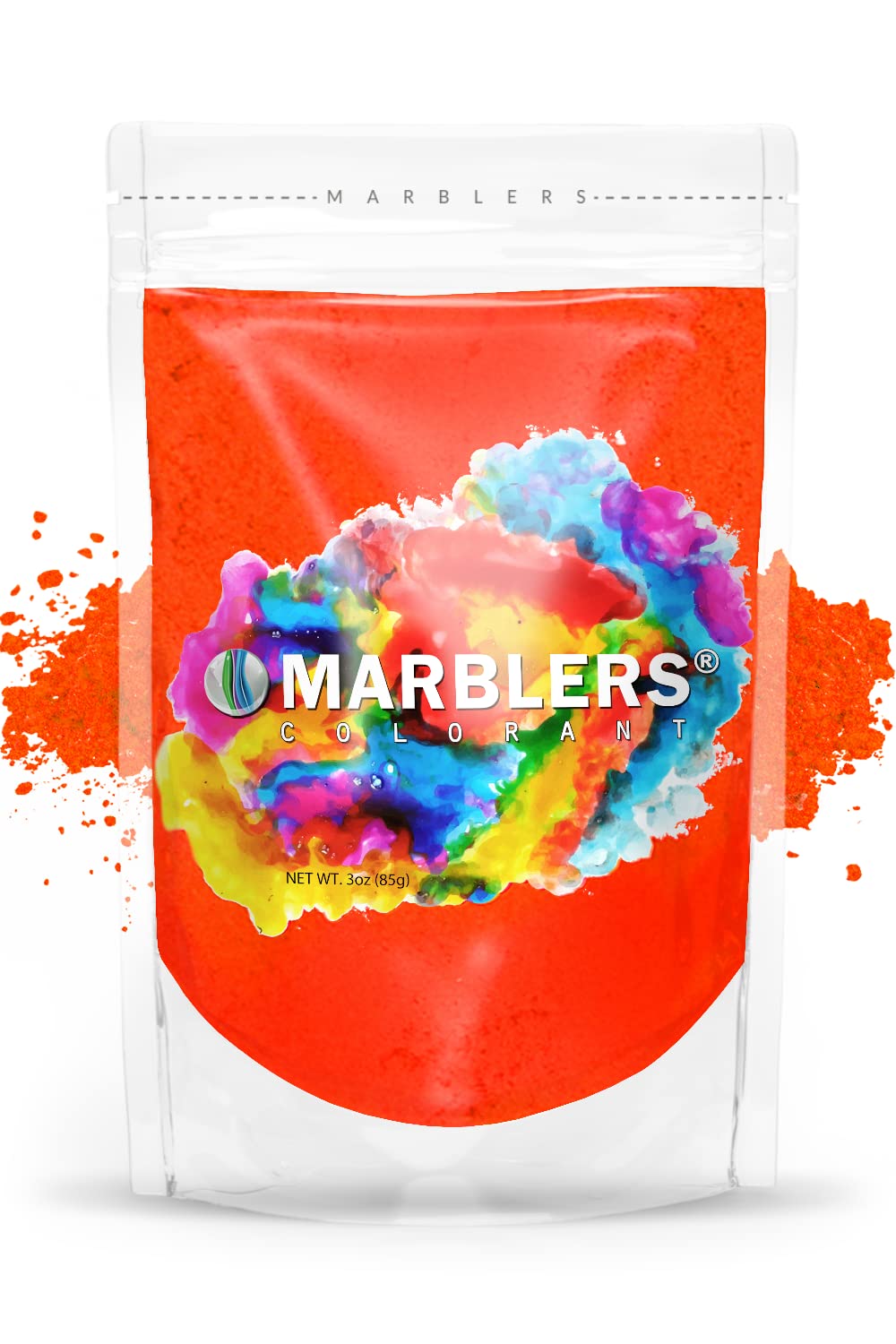 MARBLERS Fluorescent Mica Powder [Neon Orange] 3oz (85g) | Matte Pigment | Dye | Non-Toxic | Vegan | Cruelty-Free | Nail Polish, Nail Art, Soap, Slime, Candle, Resin, Epoxy, Acrylic Paint