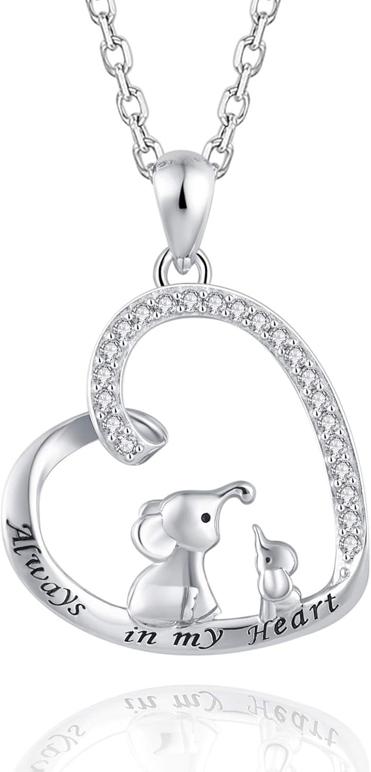 mother daughter elephant necklace