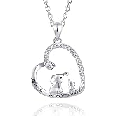 BEILIN Mother Daughter Jewelry Gifts - 925 Sterling Silver Lucky Elephant Love Heart Pendant Necklace for Women